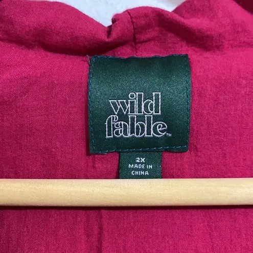 Wild Fable jacket lined windbreaker 2x pink blue & white‎ gently worn colorblock
