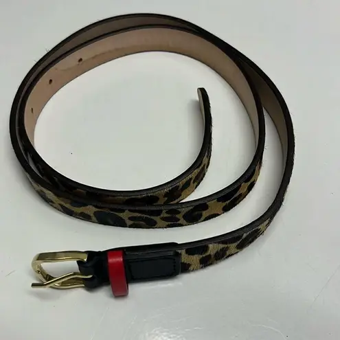 Royal Albartross Women’s Leopard Animal Print Hair Textured Adjustable Belt Med Brown