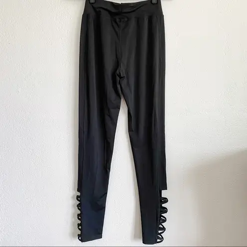 Fit In Black Mesh Strap Detail Active Legging Size Small / Medium