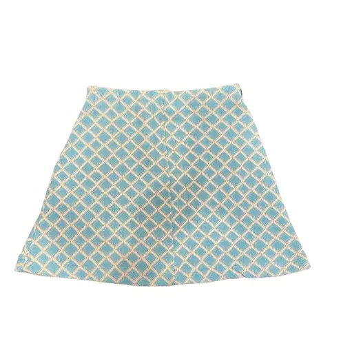 ZARA  Trafaluc Blue Patterned Mini Skirt