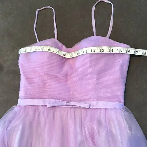 Women’s Tea Length Purple Prom Party Dress CorsetBack Sweetheart Neckline Size 4