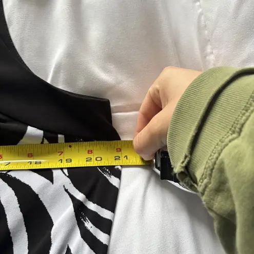 AB Studio Womens Size 16 Black White Swirl Abstract Midi Dress Sleeveless Boho Chic Artsy