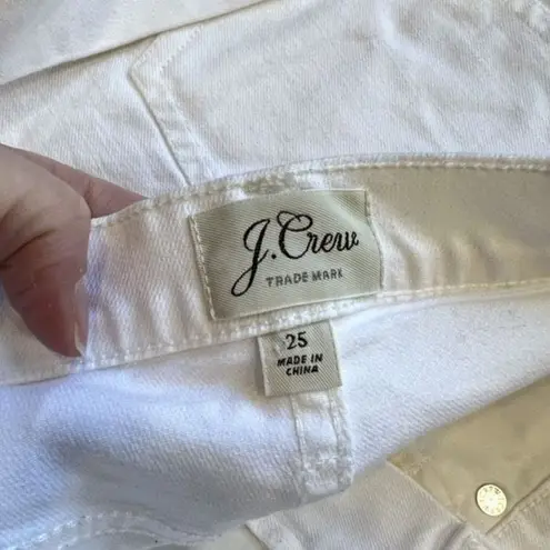 J.Crew  Women's White Casual Denim Jean Shorts Size 25 roll up Festival hi rise