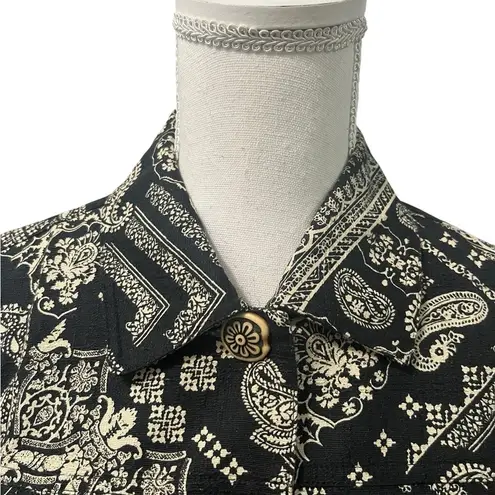 Coldwater Creek Silk Cotton Textured Woven Button Up Jacket/Top Petite M