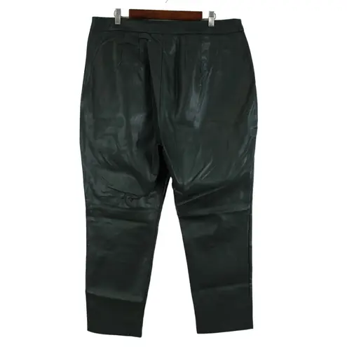 Eloquii Womens 14 Gena Faux Leather Pants Pine Grove Green High Rise Mob Wife - Image 3