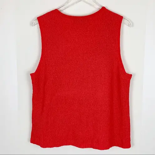 Marled Knit Twist Hem Top Orange Size XL