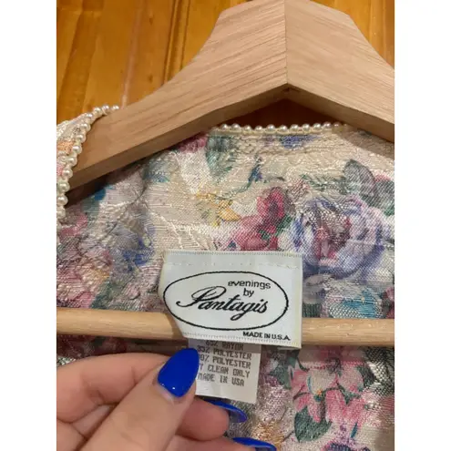 Vintage Pantagis Evening Floral Brocade Jacket Cottagecore ILGWU USA Size M