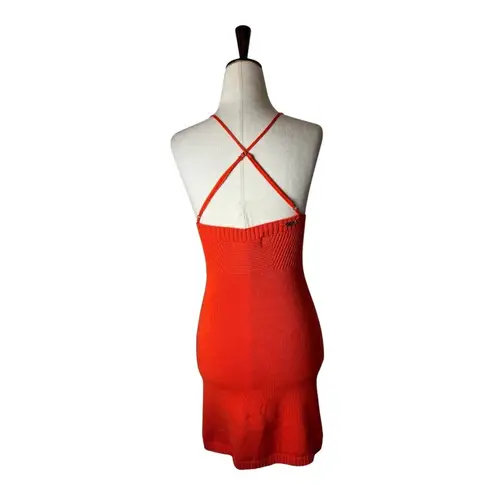SER.O.YA Dress Women Medium Blood Orange Knit Breah Mini Bodycon Party Cocktail Orange