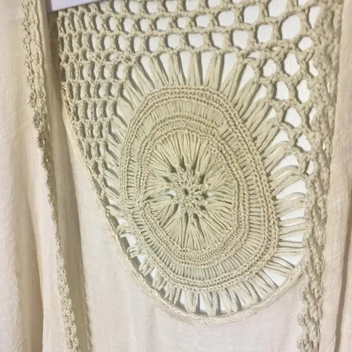 Everleigh NWT Macrame Boho Vest Ivory Sz Small Fringe Hippie Festival