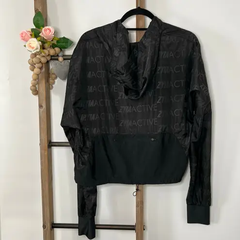 Zyia Active Black Full Zip Ultra Light Windbreaker Size Large