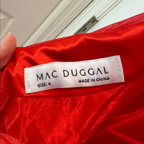 Mac Duggal NWT  67911 Red Ruffle Tiered Cut-Out Chiffon Gown Size 4 - Image 14