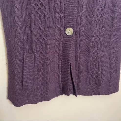 Whistles London Knit Sweater Cardigan Lambswool Cashmere Angora blend Purple Size L