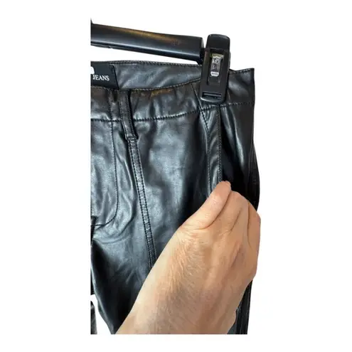 The Kooples Jeans Women XS Black Faux Leather Effect Lace Up Pants Gothic Moto