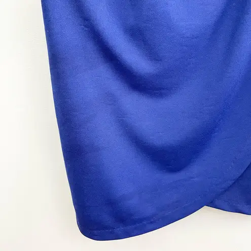 Eloquii Royal Blue Draped Long Sleeve Midi Dress