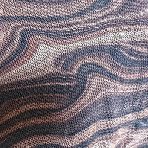 Bear Dance Brown Mesh Swirl Pattern Tube Crop Top Size Small