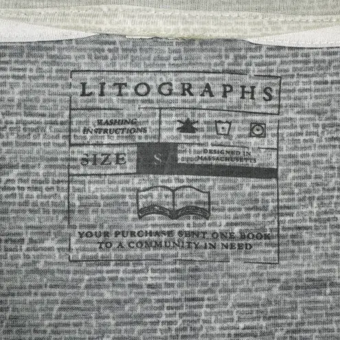 Litographs Short Sleeve Tee Small Maya Angelou I Know Why the Caged Bird Sings Gray