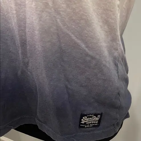 Superdry Gradient White and Gray /blue Women's Top with Sequin Pocket brand