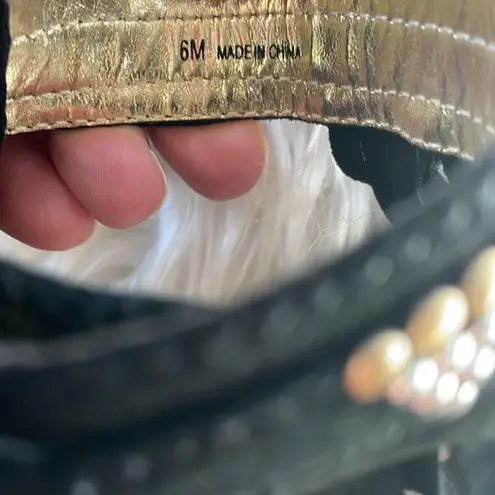 Lovely People Black Suede Fringe Sandals Black Size 6