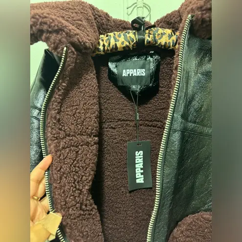 NWT $575 Apparis Catalina Jacket Noir and Burgundy XL Red