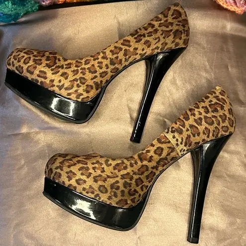 Cathy Jean Leopard platform heels