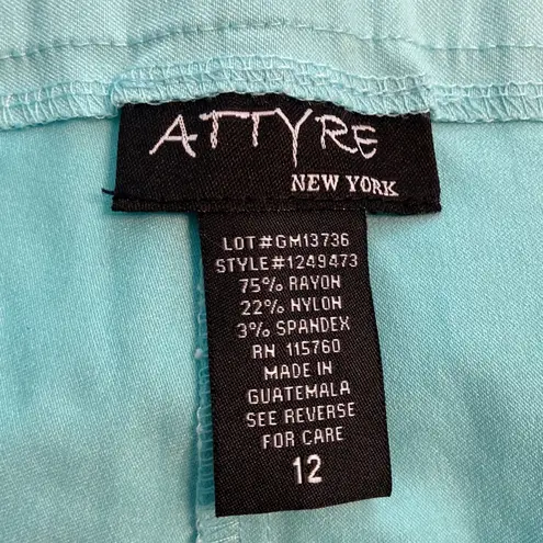 Attyre Turquoise Cropped Pants siz e12 brand new inseam 24” waist 34” elastic Blue Size 12