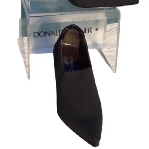 Donald Pliner Leather Shoe Pump Bootie Crepe Elastic Stretch $340 NWT Metal Heel Black Size 6