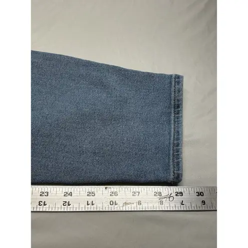 American Eagle  Mom Jeans Women's 6 Long Light Wash Distressed Stretch Comfort