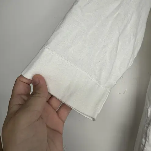 L.L.Bean  womens White hooded long tunic beach cover-up pocket sz Medium