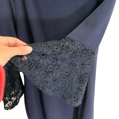 Hope & Harlow Navy Blue Bell Sleeve Dress