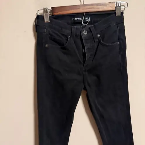 Veronica Beard Debbie Black Skinny Jeans Raven Button Fly- Size 25 0