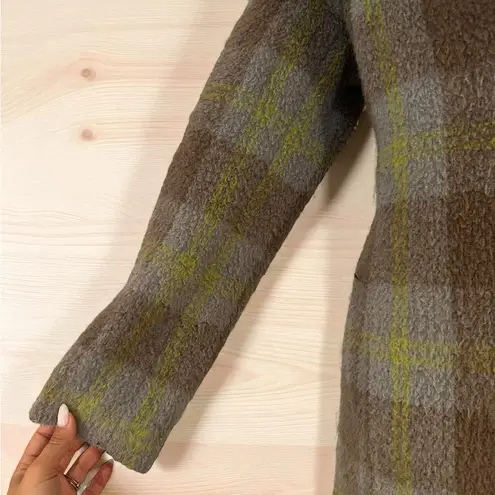 Boise Katja Plaid Wool Coat size small Green