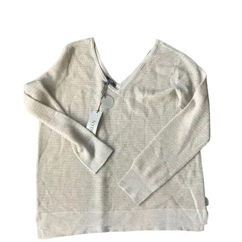 NYDJ Lurex Double V-Neck Sweater Size Small