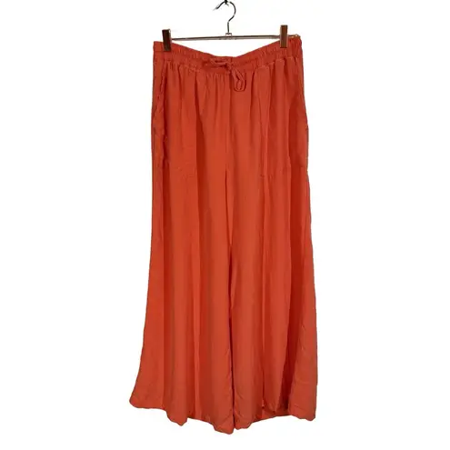 Back Beat Co Tencel Seersucker Easy Pants in Coral Orange Size XL