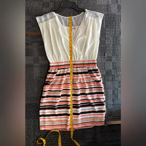 Emmelee Striped Dress cream & Peach Size MEDIUM— Chic Look.