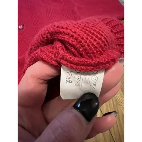 Vintage Chaps Ralph Lauren Sweater Mens Size Large Red Cable Knit Cotton Red