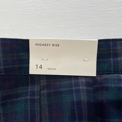 American Eagle New  Plaid Pleated Skirt Navy Blue Size 14