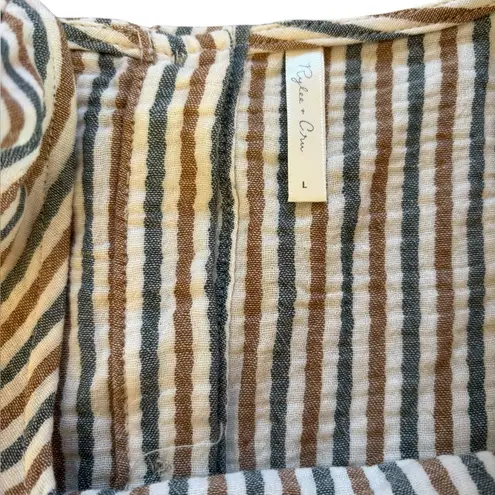 Rylee & Cru Oceanside Top in Nautical Stripe Womens Size Large Brown