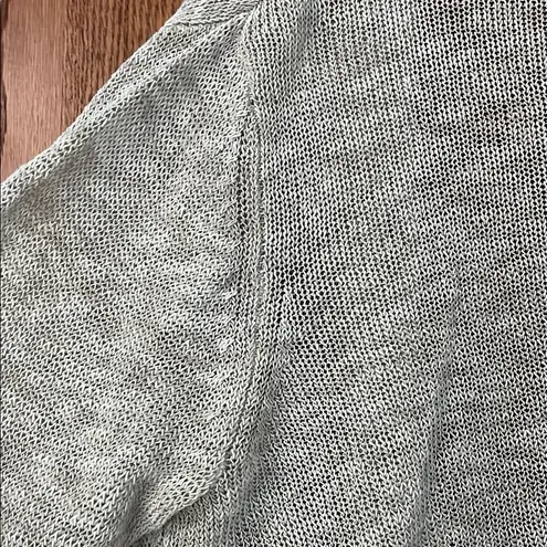 Tahari Creme Pointelle Loose Knit Open Front Cardigan Sweater - Size XL