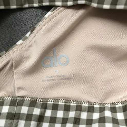 Alo Yoga Airlift Gingham Splendor Bra Macadamia M