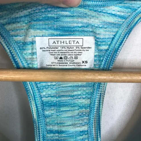 Athleta  Light Blue Ruched Front Fitted Speedlight Athletic Tank Top XS