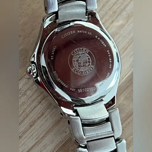 Citizen Eco-Drive Ladies Watch Pink Dial Stainless Bracelet WR100 Date Window