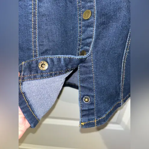 BLANK NYC Blue A-Line Jean Skirt Snap Buttons Rodeo Western Chic Cotton Rayon 24