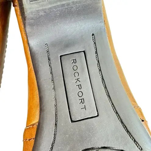 Rockport Cobb Hill Collection Adele Brown Leather Slip On Heeled Booties Size 7