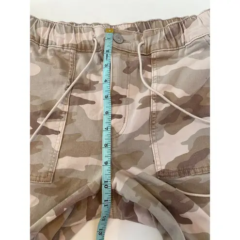 American Eagle AEO Stretch Camo Denim Jogger Pants Elastic Waist & Cuffs EUC Sz 12 Cotton Tan