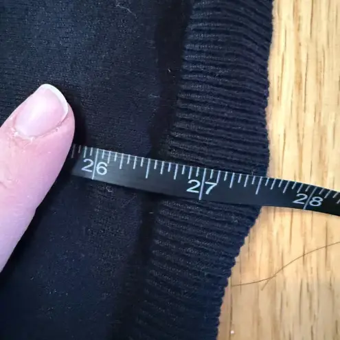 Alfani  Black Cardigan with zipper detail and faux leather elbow patches- Small