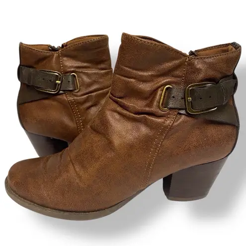 Bare Traps Faux Brown Leather Slouch Boots Size 7.5 Rikita