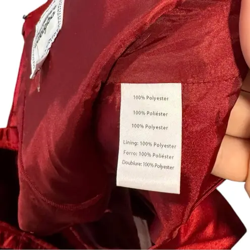 Autumn Adeigbo‎ Clarette Tafetta Cutout 10 Red Boning Puff Sleeve Dress