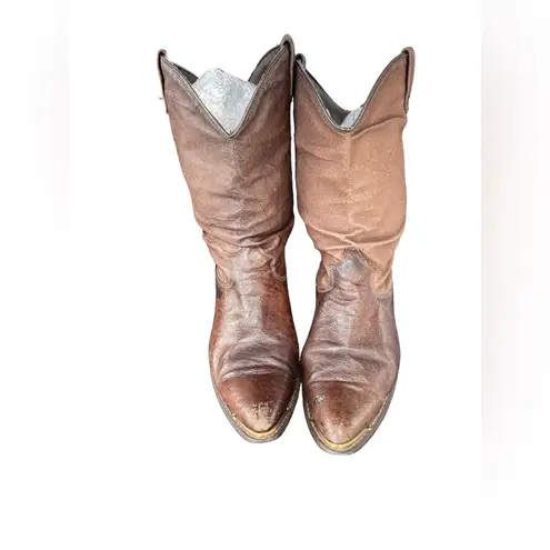 Dingo Women's Size 7.5 Brown Leather Cowboy Boots Slouchy Western