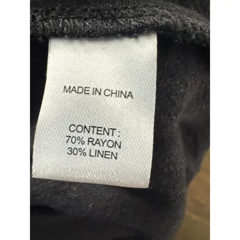 Drew NWT Size Small Women's Black Linen Blend High Rise Wide Leg Cargo Pants - Image 6