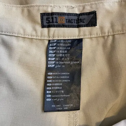 5.11  Tactical Women Plus Size 18 Khaki Taclite Pro Ripstop Pants 8 Pocket Cargo